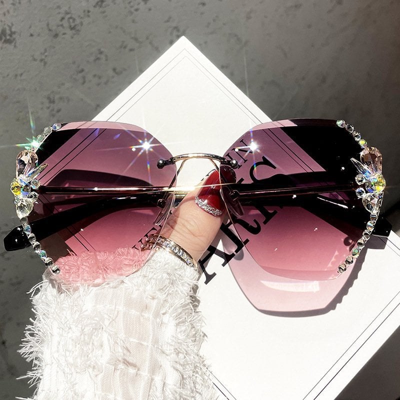 💝Rimless napszemüveg gyémántokkal a nők számára