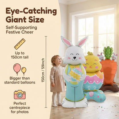 🎁Húsvéti korai madár akció🐰Óriási 3D álló nyuszi léggömb önálló ünnepi hangulatot teremt