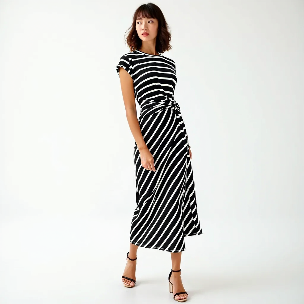 Waist-Tied Midi Dress