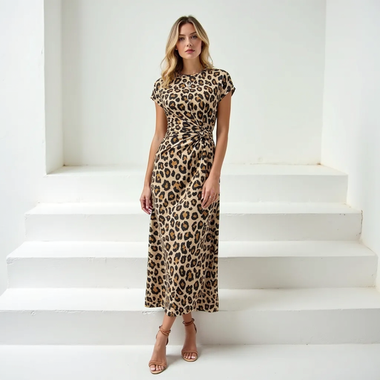 Waist-Tied Midi Dress