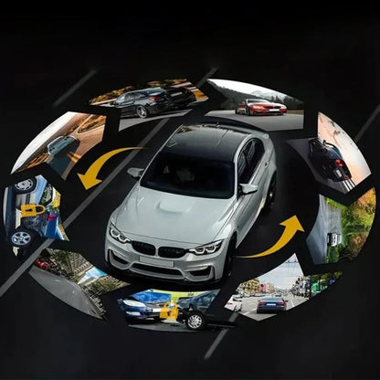 📹170°-os látószögű és kettős 1080p objektívvel ellátott fedélzeti kamera🚗
