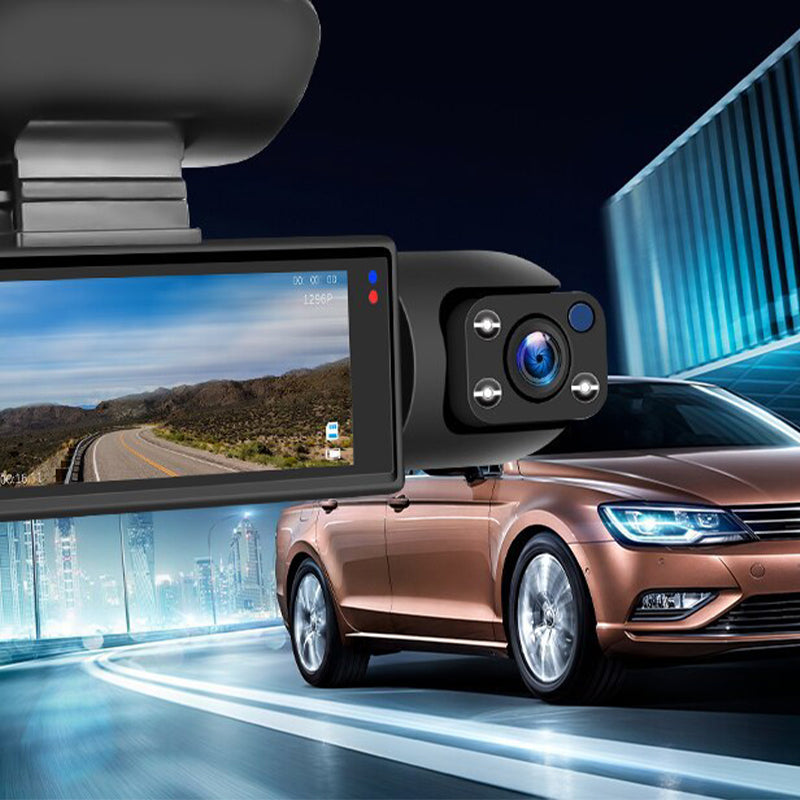 📹170°-os látószögű és kettős 1080p objektívvel ellátott fedélzeti kamera🚗