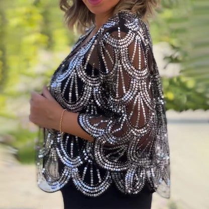 ✨✨✨Elegáns kendő flitterekkel és gyöngyökkel nőknek