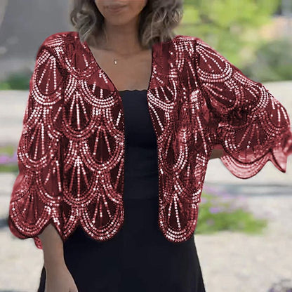 ✨✨✨Elegáns kendő flitterekkel és gyöngyökkel nőknek