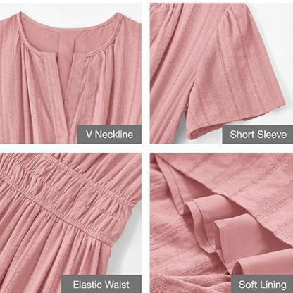 🔥👗Fodor pamut ruha egyszínű