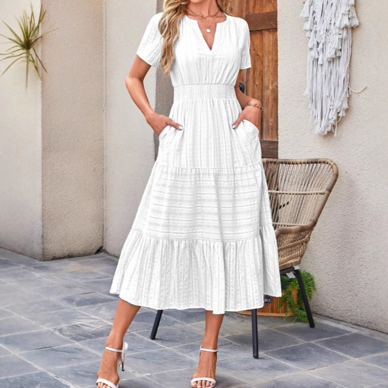 🔥👗Fodor pamut ruha egyszínű