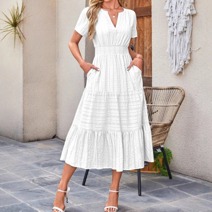 🔥👗Fodor pamut ruha egyszínű