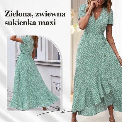 Zöld, légies maxi ruha