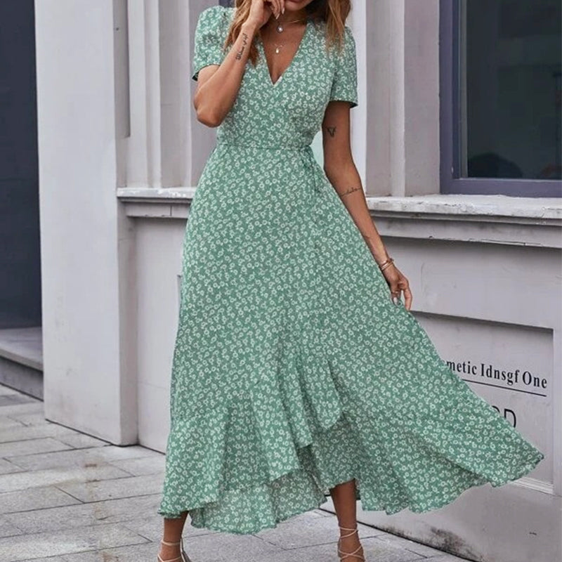 Zöld, légies maxi ruha