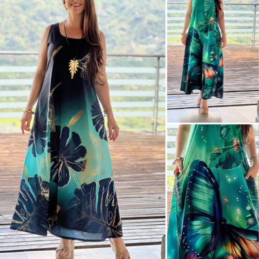 👗Ujjatlan ruha mintával