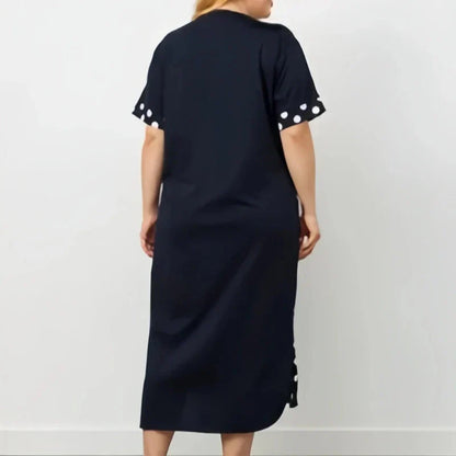 【M-4XL】Női nyári laza rövid ujjú nyomtatott A-vonalú ruhák🎀