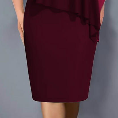 ✨Strasszos köpenyes ruha V-nyakkal és sifon rátéttel