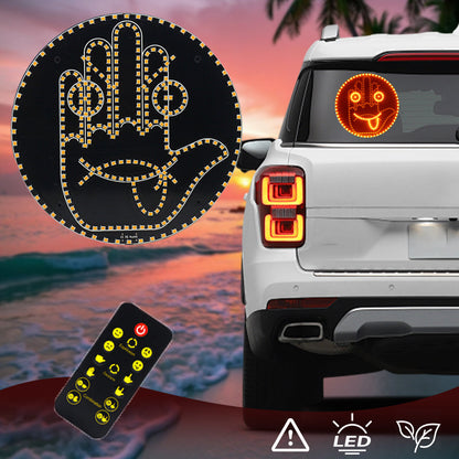 🔥🚘 Kifejezés és Gesztus LED Tábla Fény Autó Hátsó Ablakhoz ✌️