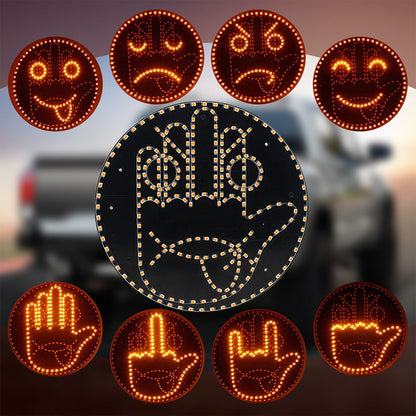 🔥🚘 Kifejezés és Gesztus LED Tábla Fény Autó Hátsó Ablakhoz ✌️