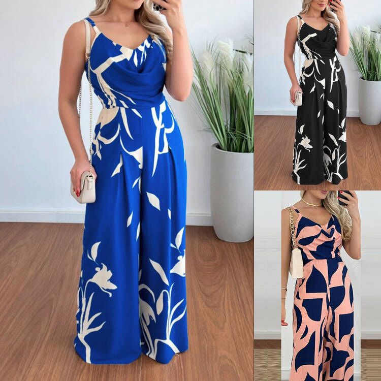 🌸 Légies Halter derekú széles szárú Jumpsuit