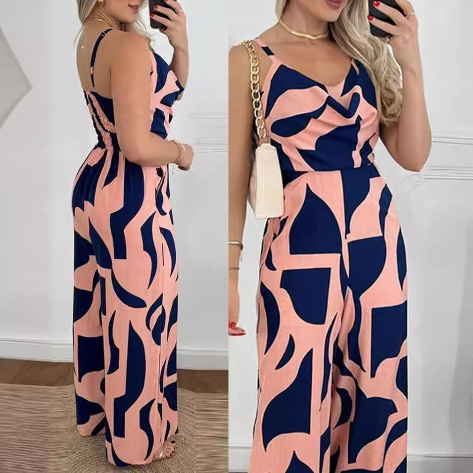 🌸 Légies Halter derekú széles szárú Jumpsuit