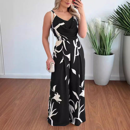 🌸 Légies Halter derekú széles szárú Jumpsuit
