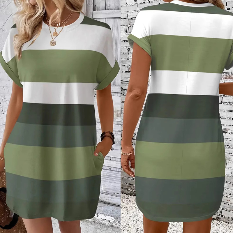 🔥👗Lezser női ruha kerek nyakkivágással