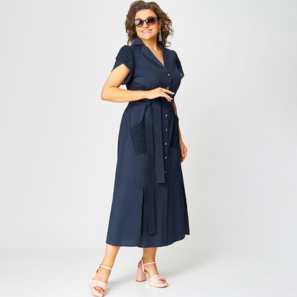 👗✨Női lezser ruhák V-nyakkal és derekán megkötővel