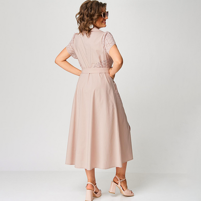 👗✨Női lezser ruhák V-nyakkal és derekán megkötővel