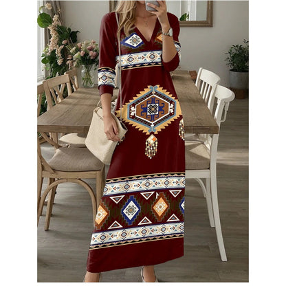 V-nyakú, 3/4-es ujjú ruha