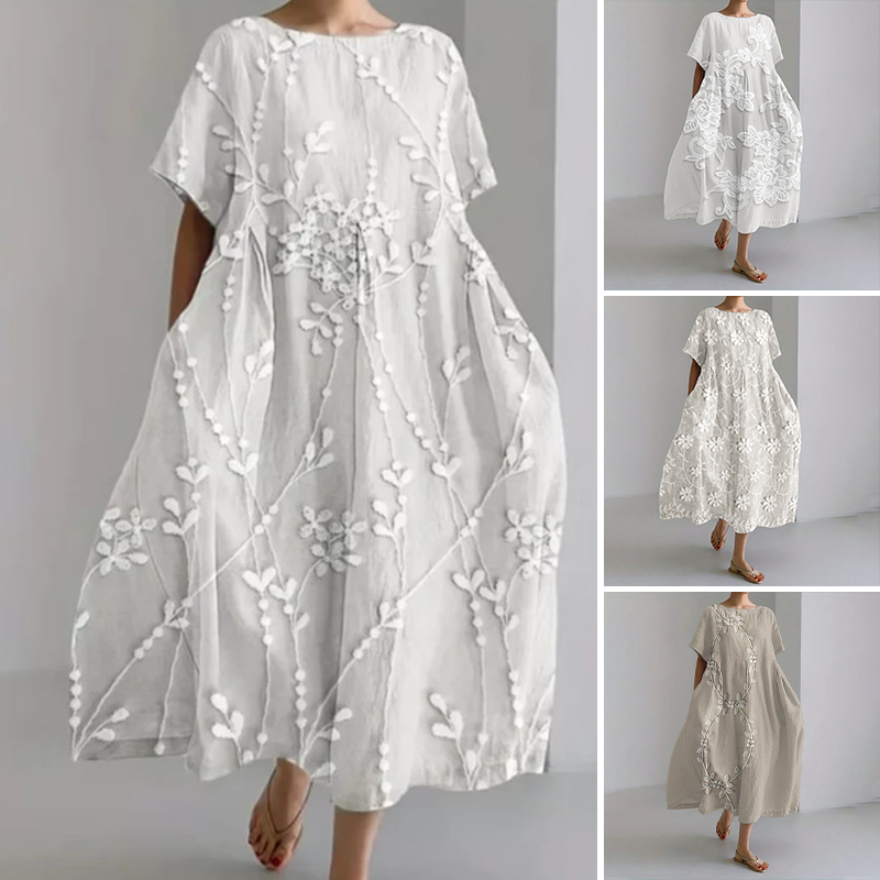 ✨100% lenvászon kényelmes maxi ruha