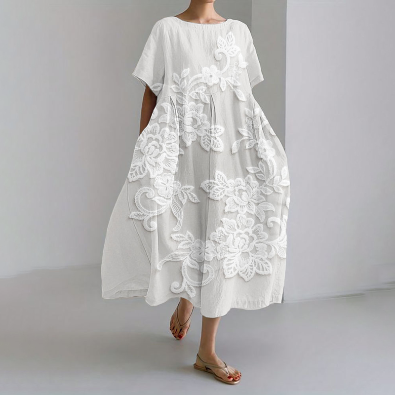 ✨100% lenvászon kényelmes maxi ruha