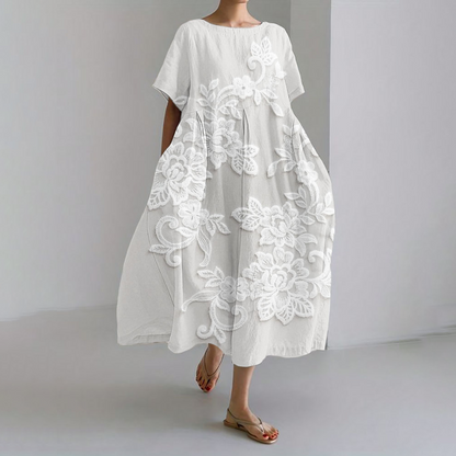 ✨100% lenvászon kényelmes maxi ruha