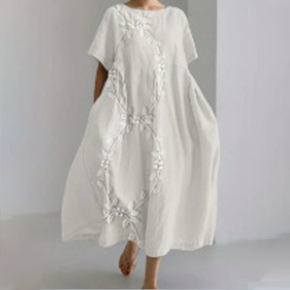 ✨100% lenvászon kényelmes maxi ruha