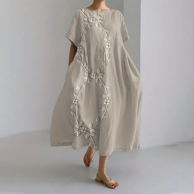 ✨100% lenvászon kényelmes maxi ruha