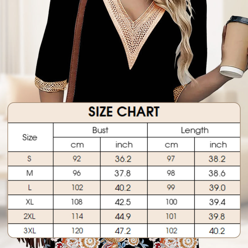 V-nyakú, térdig érő, laza ruha