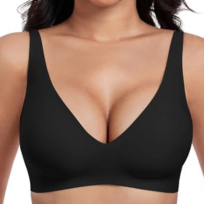 💜Jelly Wireless Női Kényelmes, Merevítő nélküli Melltartók Push Up Melltartók Varrás nélküli Pólók Melltartók Mély V Kivágású Mindennapi Melltartók