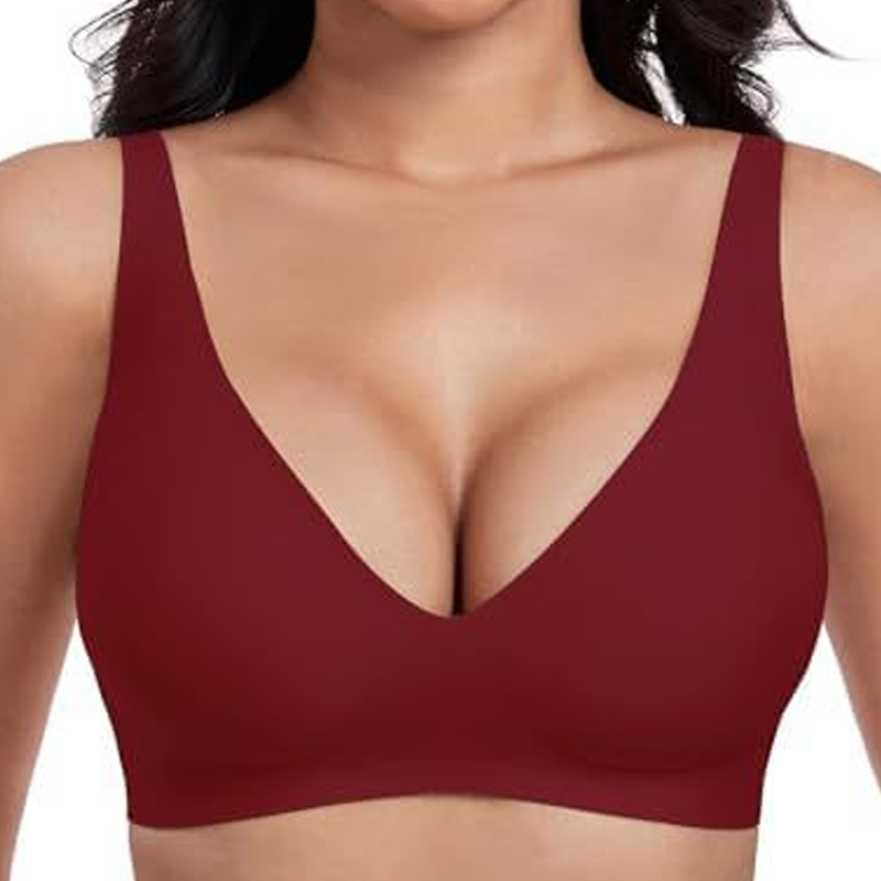 💜Jelly Wireless Női Kényelmes, Merevítő nélküli Melltartók Push Up Melltartók Varrás nélküli Pólók Melltartók Mély V Kivágású Mindennapi Melltartók