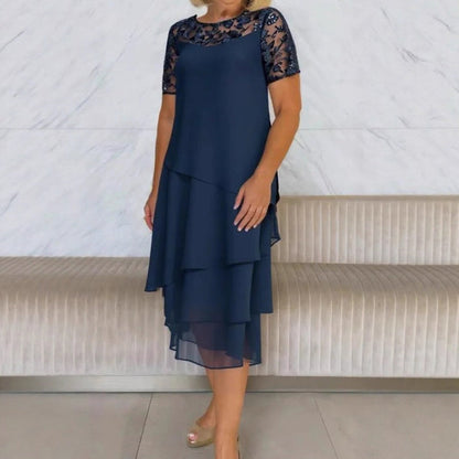 ⏰ UTOLSÓ NAPI PROMÓCIÓ - 50% KEDVEZMÉNY 💖 [S-3XL] 👗✨️ Női Réteges Háló A-vonalú Midi Ruha