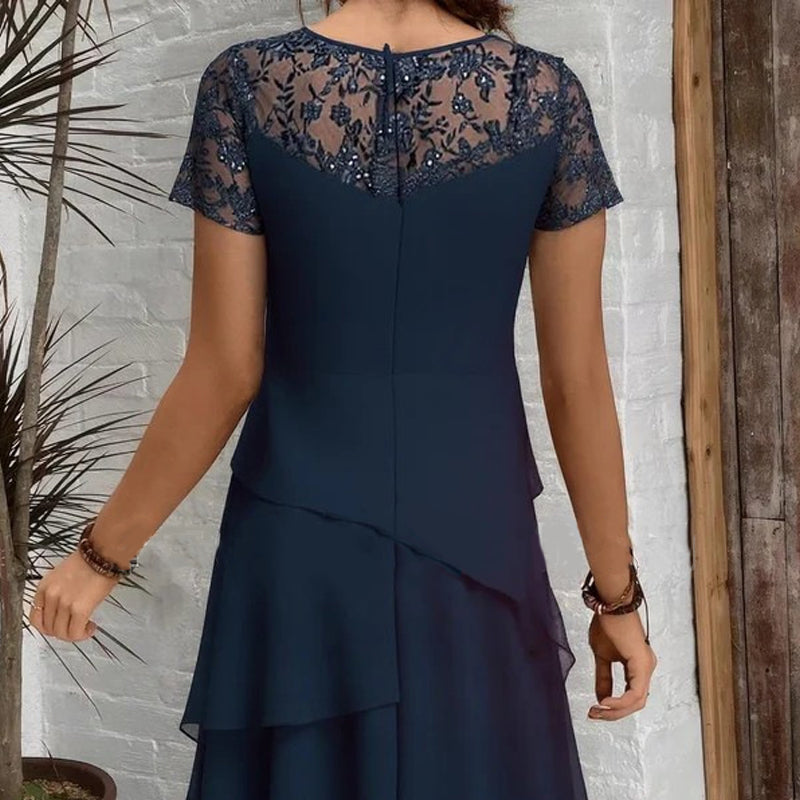 ⏰ UTOLSÓ NAPI PROMÓCIÓ - 50% KEDVEZMÉNY 💖 [S-3XL] 👗✨️ Női Réteges Háló A-vonalú Midi Ruha