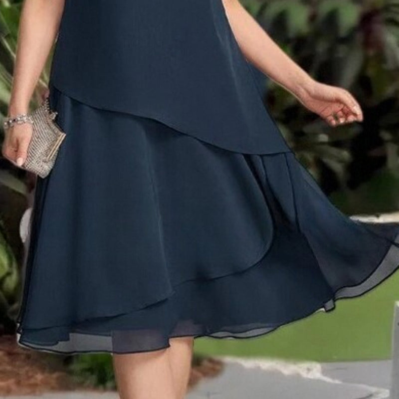 ⏰ UTOLSÓ NAPI PROMÓCIÓ - 50% KEDVEZMÉNY 💖 [S-3XL] 👗✨️ Női Réteges Háló A-vonalú Midi Ruha