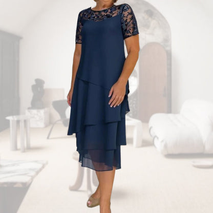 ⏰ UTOLSÓ NAPI PROMÓCIÓ - 50% KEDVEZMÉNY 💖 [S-3XL] 👗✨️ Női Réteges Háló A-vonalú Midi Ruha