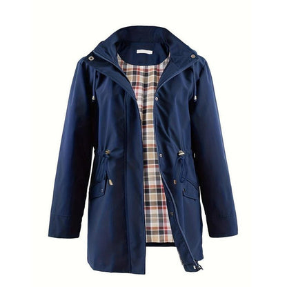 【S-4XL】🧥Hosszú kapucnis, derékban húzózsinórral ellátott, cipzáras széldzseki