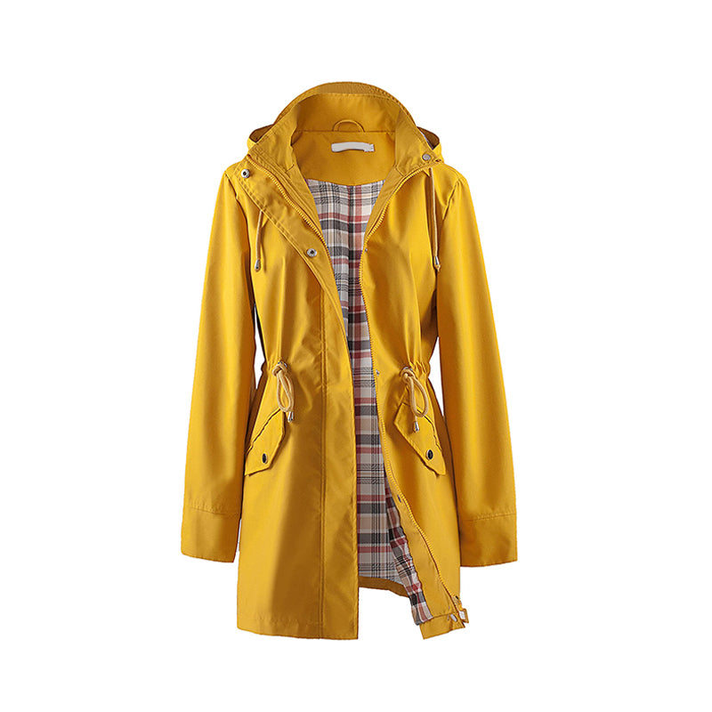 【S-4XL】🧥Hosszú kapucnis, derékban húzózsinórral ellátott, cipzáras széldzseki