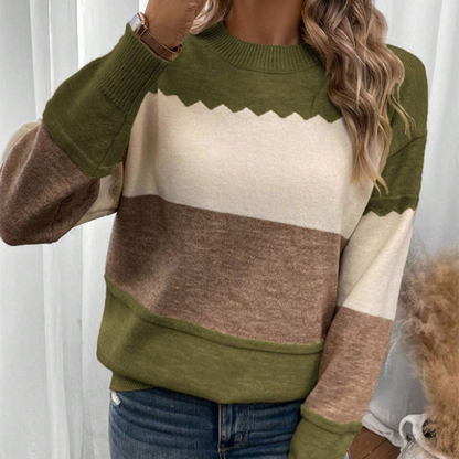 Női egyszínű hosszú ujjú pulóver