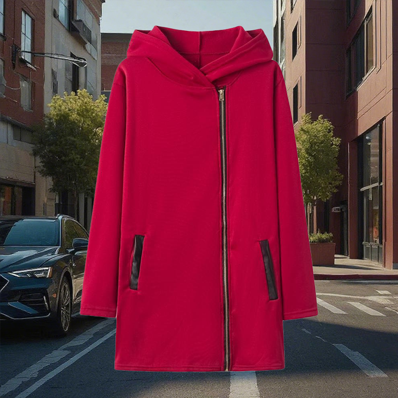 Női vastag kabát kapucnival