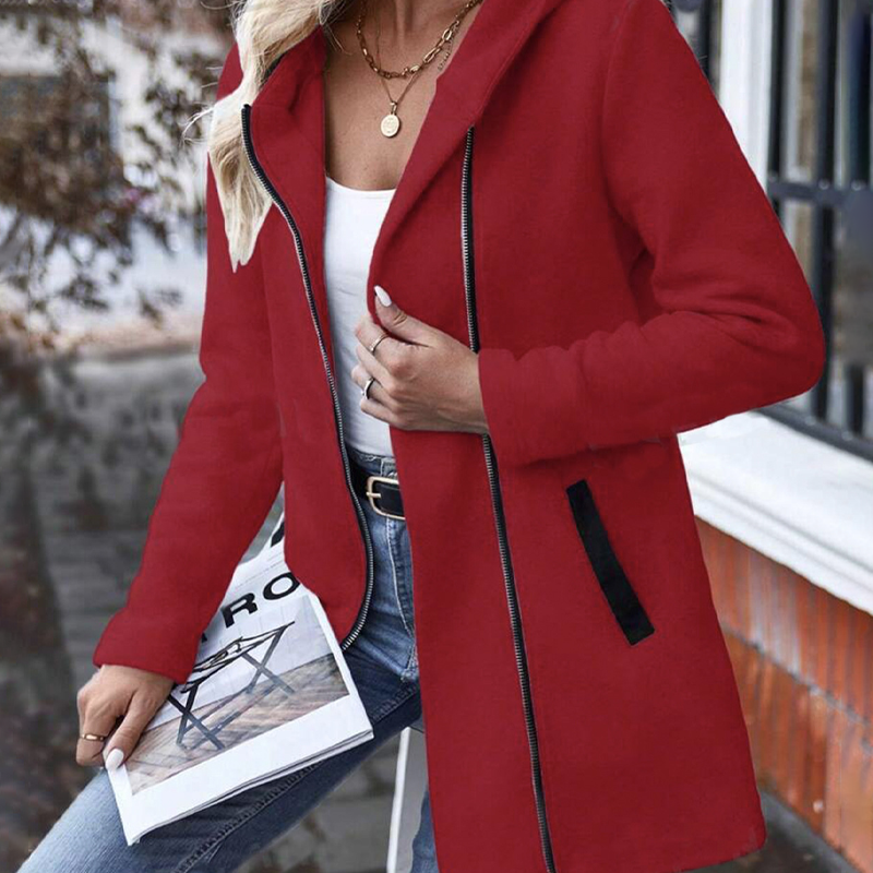 Női vastag kabát kapucnival