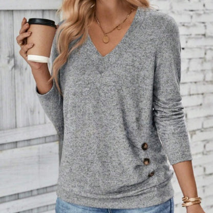 💖 (S-2XL) 🌺 Női Elegáns V-Kivágású Karcsúsított Felső