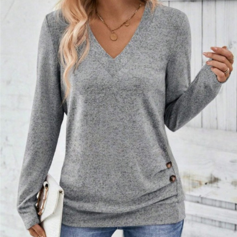 💖 (S-2XL) 🌺 Női Elegáns V-Kivágású Karcsúsított Felső