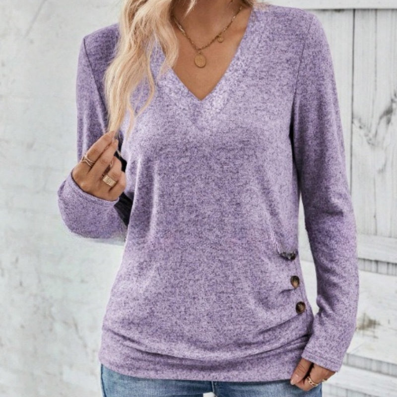 💖 (S-2XL) 🌺 Női Elegáns V-Kivágású Karcsúsított Felső