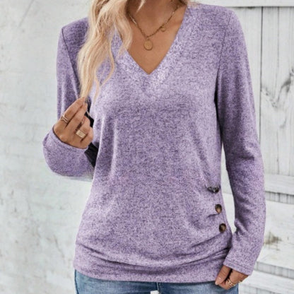 💖 (S-2XL) 🌺 Női Elegáns V-Kivágású Karcsúsított Felső