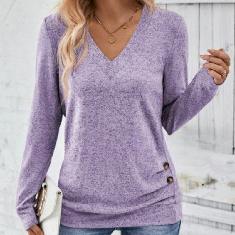 💖 (S-2XL) 🌺 Női Elegáns V-Kivágású Karcsúsított Felső