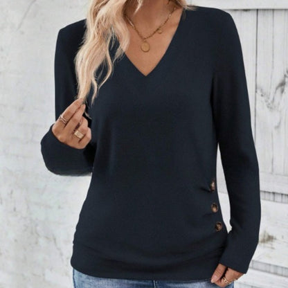 💖 (S-2XL) 🌺 Női Elegáns V-Kivágású Karcsúsított Felső