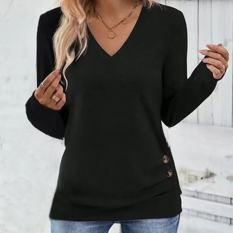 💖 (S-2XL) 🌺 Női Elegáns V-Kivágású Karcsúsított Felső