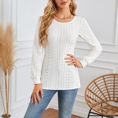 Női hosszú ujjú tunika kivágásokkal